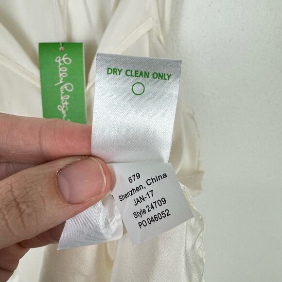 Lilly Pulitzer NWT Lachelle Top Ivory Cream 100% Silk Halter Slip Tank - Picture 11 of 11